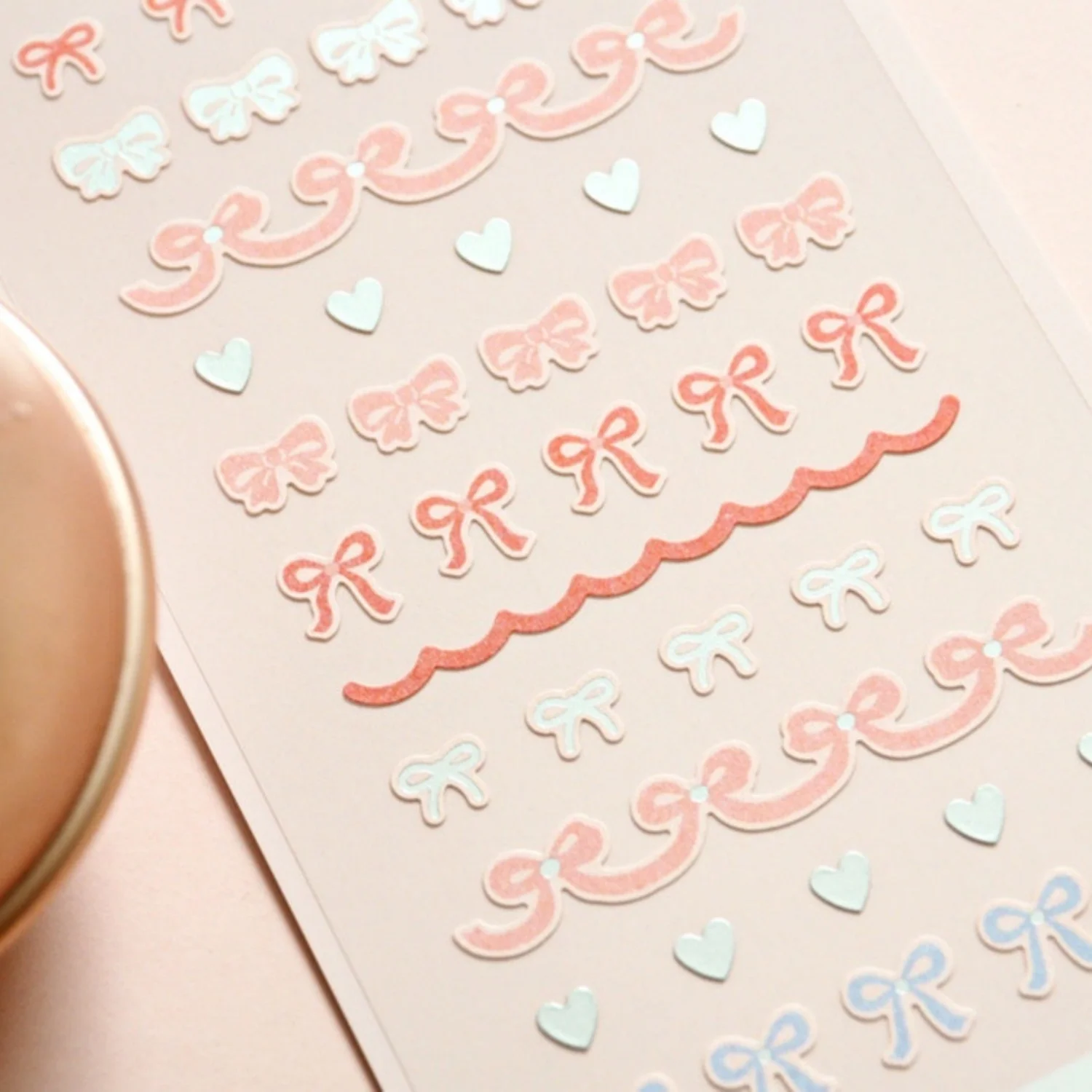 Korean Import Suatelier Mini Series Pink Bow Paper Stickers Scrapbooking Diy Journaling Diary Decor Stationery Sticker 121