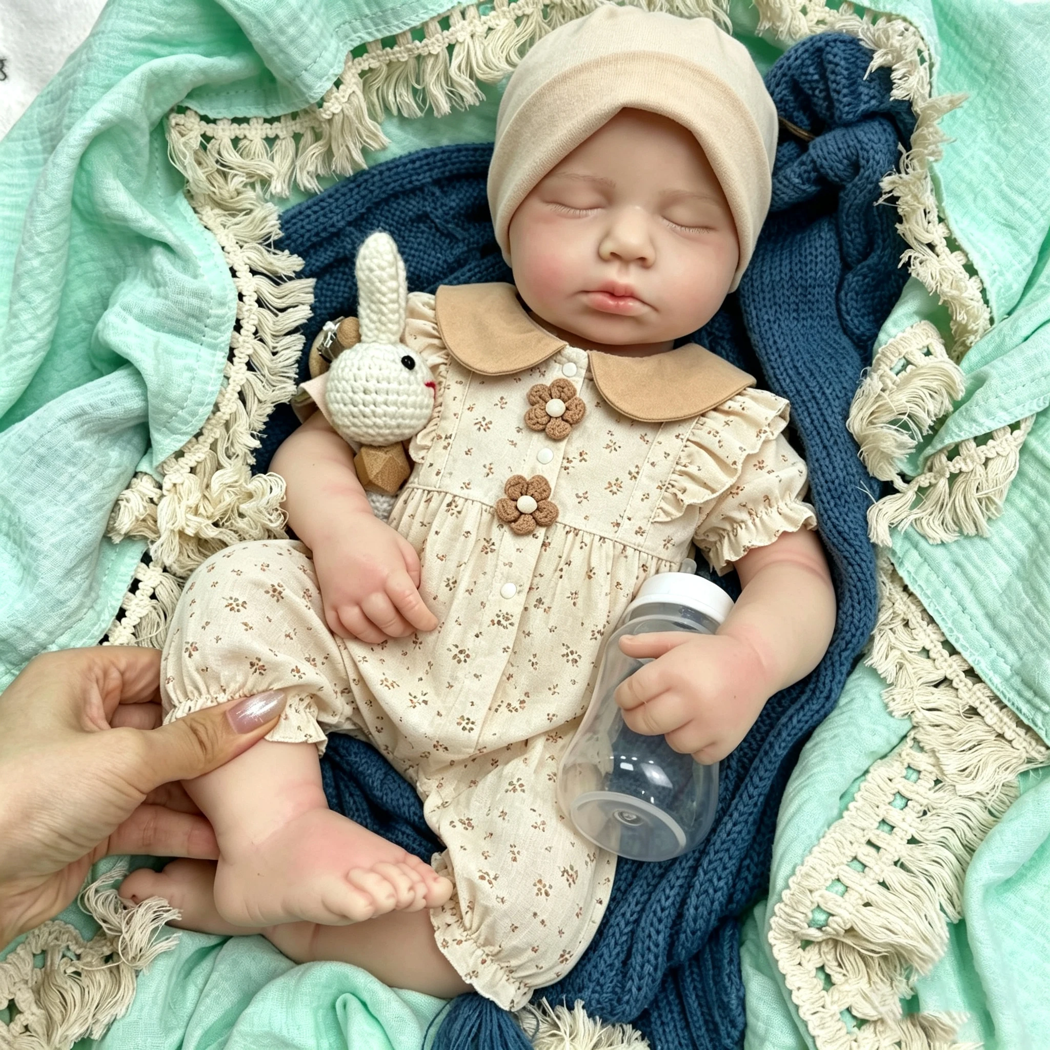 50cm Can Open Mouth Silicone Reborn Doll Loulou Real Touch Feeling Calming Doll Anatomically Correct For Alzheimer's Patients