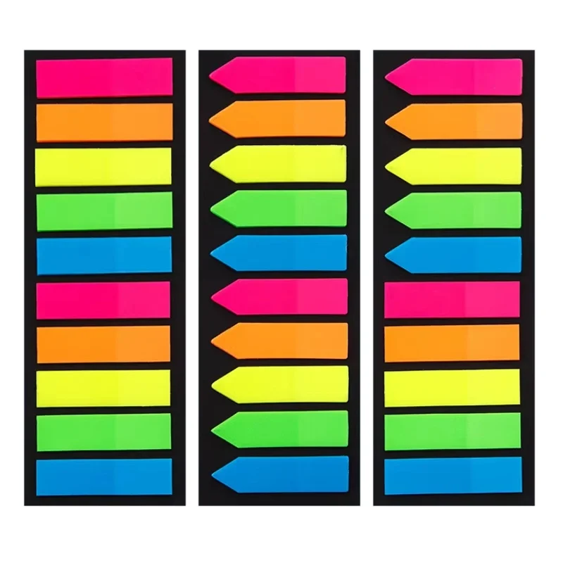 

200pcs Fluorescence Self Adhesive Memo Pad Sticky Notes Bookmark Marker Memo Sticker Paper For School Stationery Office Supplies