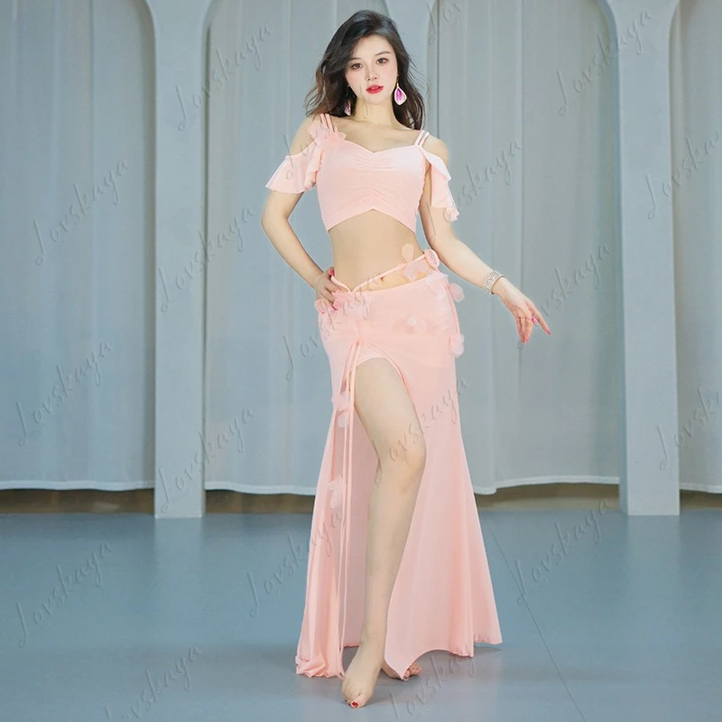 Traje de danza del vientre, nuevo traje de hada Sexy con lentejuelas, traje de práctica, disfraz de actuación