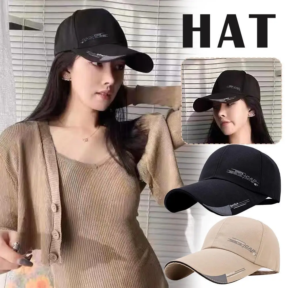 Korean Edition Extended Brimmed Baseball Hat Men Woman Outdoor Fishing Sunshade Hat Sun Protection Travel Cap Cloth Accessories