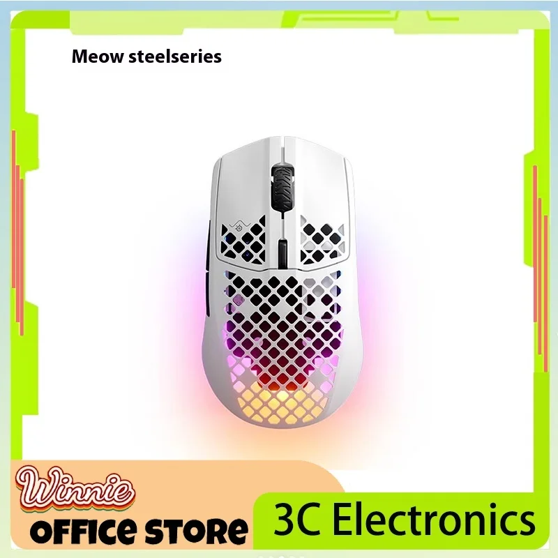 Steelseries Aerox 3 Wireless Gaming Mouse Colorful Rgb Truemove Core Optical Sensor Ultra Light Waterproof Design Office Mouse