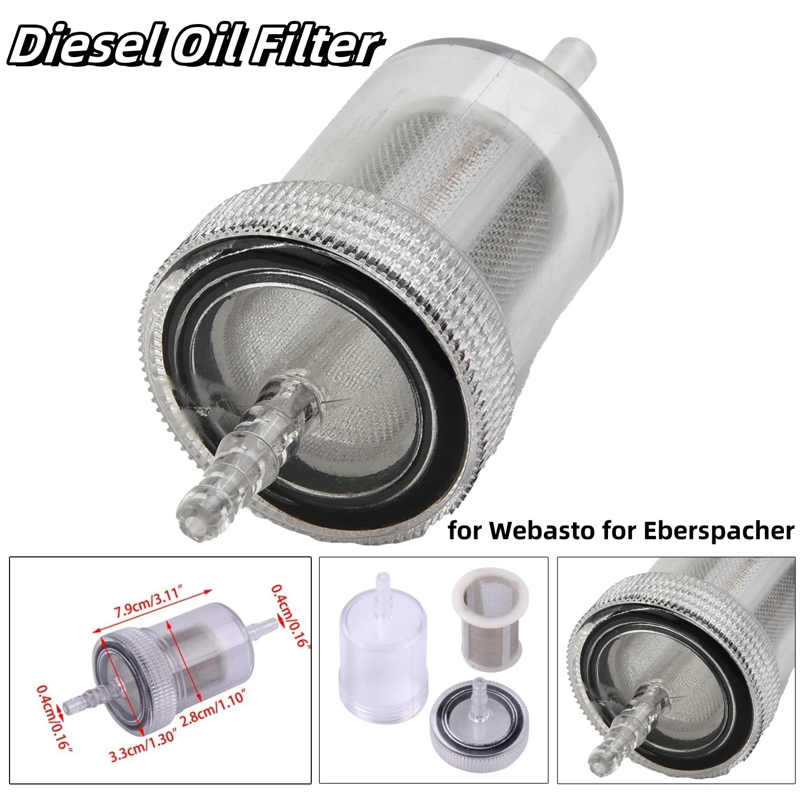 4mm Diesel In-Line Fuel Filter Kit Plastic Diesel Oil Filter For Webasto For Eberspacher Air Heater Diesel Set Car Accessories