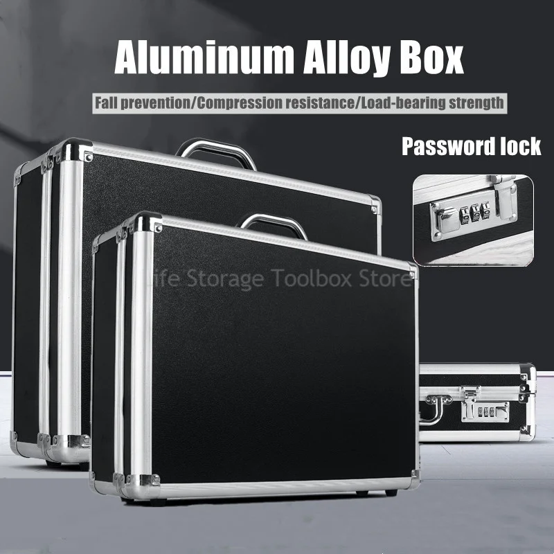 Portable Aluminum Password Tool Box Shockproof Hard Case Sfety Equipment Instrument Toolbox Storage Hardware Tool Case Organizer