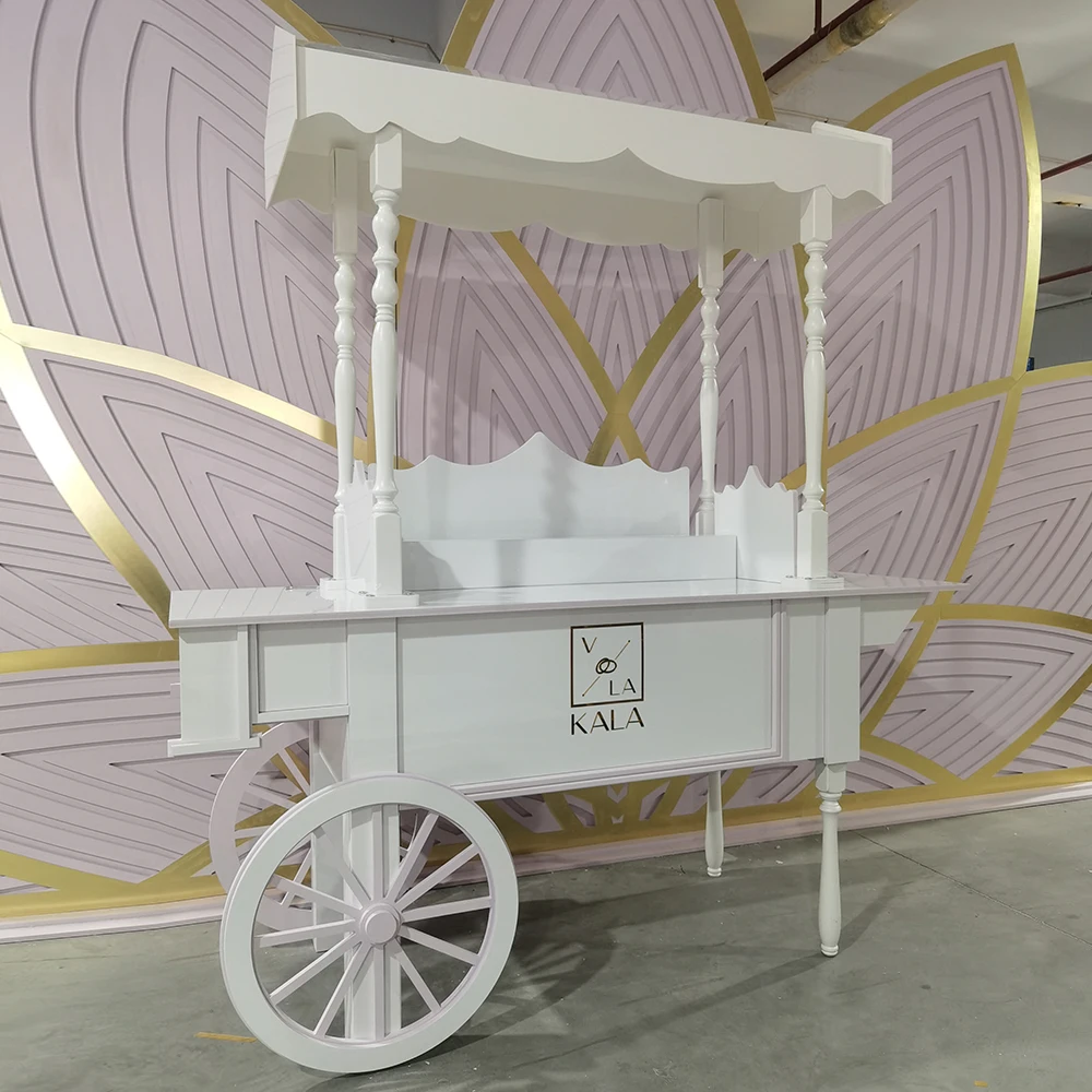 Cheaper Acrylic Mobile Food Carts Hand Candy Carts For Birthday Wedding Decoration