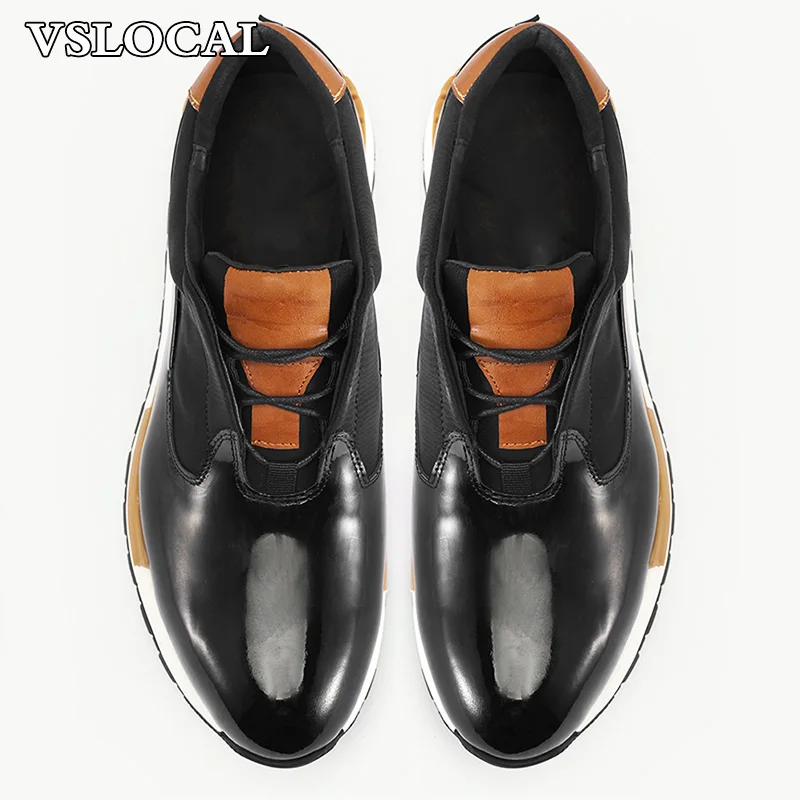 Luxury Designer Men's Casual Leather Shoes Lace-up Mix Casual Mens Dress Shoes Outdoor Office Party Daily Shoes For Man