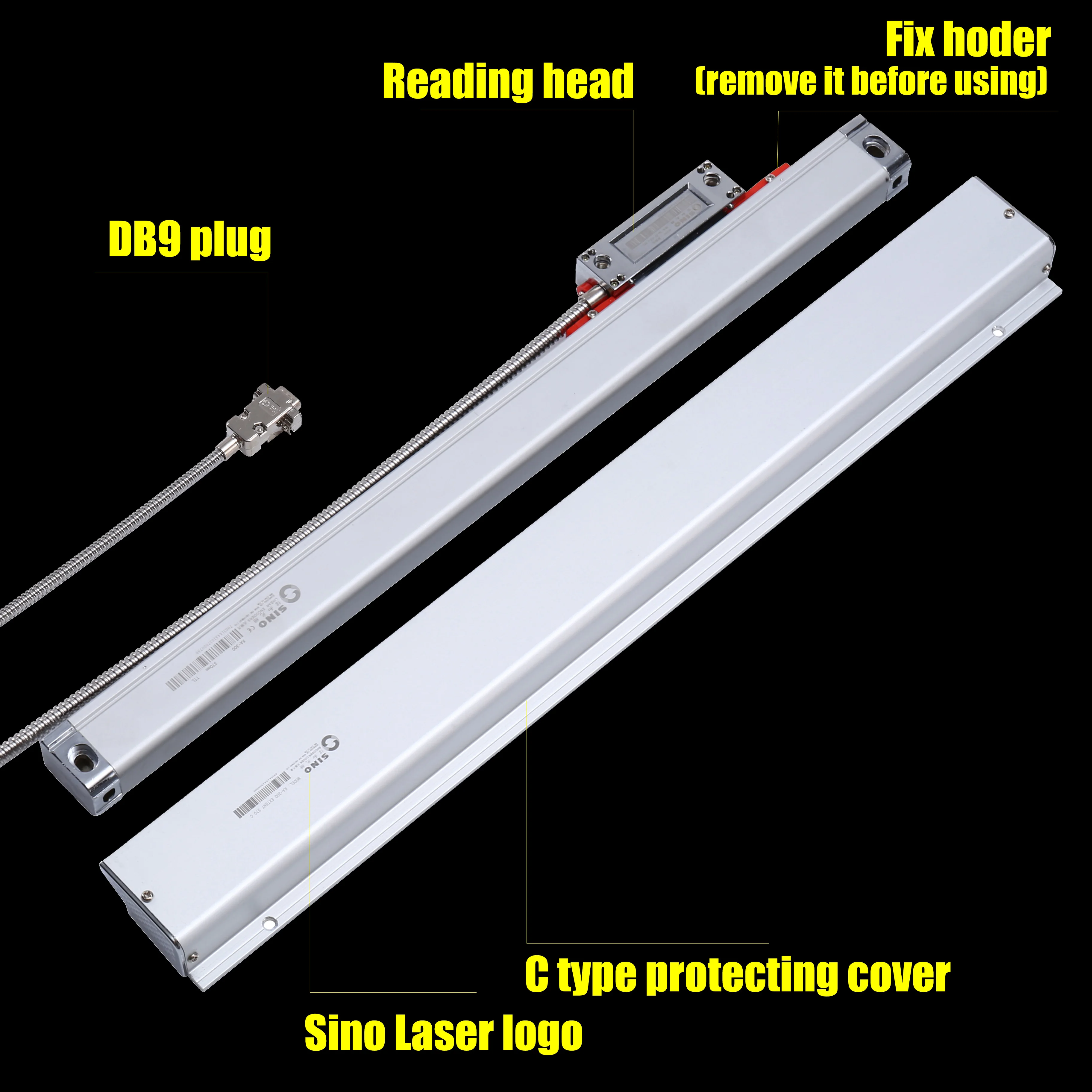 Sino KA-300 0.001mm TTL DRO Linear Glass Scale 70 120 170 220 270 320 370 420mm KA300 TTL 1um Optical Encoder Grating Ruler