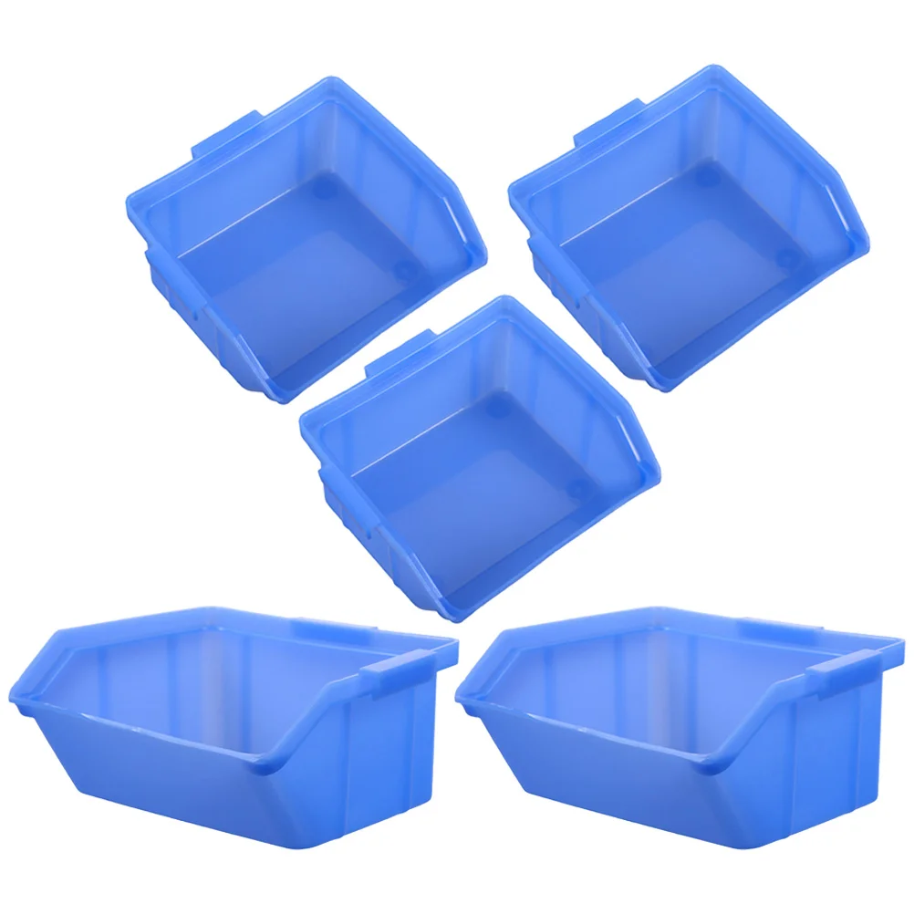 5 Pcs Warehouse Parts Box Oblique Storage Bins Rack Craft Organizer System Shed Organization Bevel Office