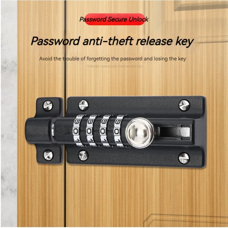 

Password Latch Door Padlock No Punching Anti-theft Door Anti-lock Buckle Outdoor Waterproof Window Door Balcony Security Fixing