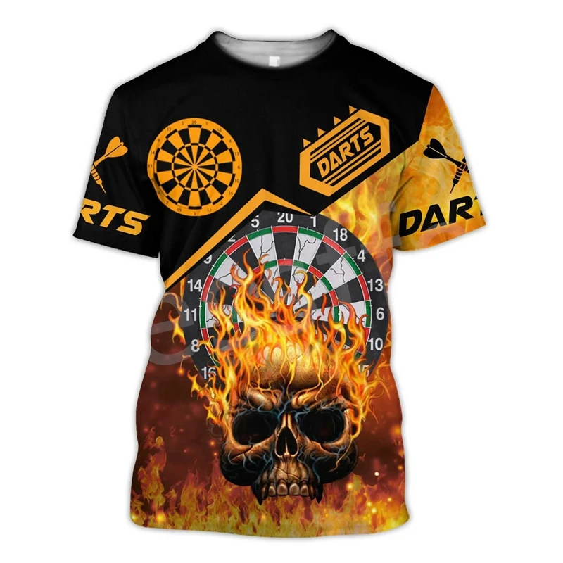 Bar Entertainment Darts Club Fun Indoor Sportwear T-shirts Summer 3D Print Harajuku Loose Daily Casual Short-sleeved T Shirt Tee