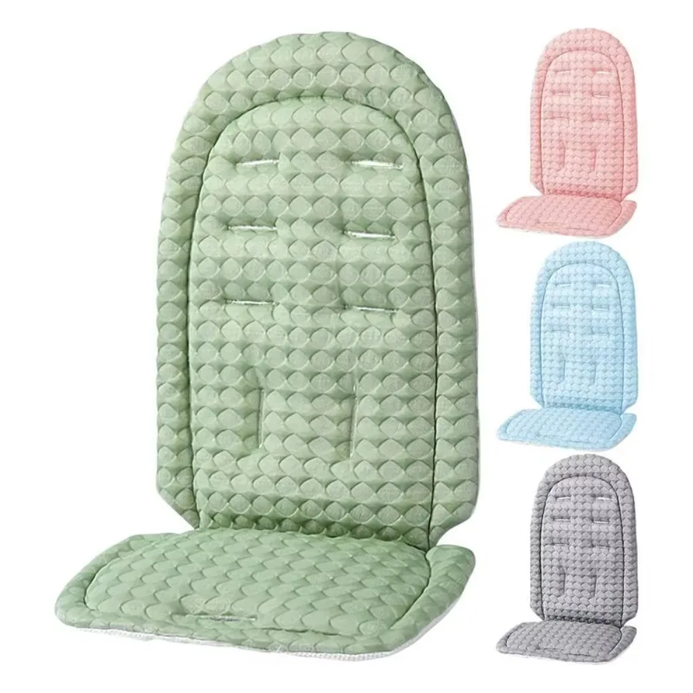 وسادة عربة أطفال قابلة للتنفس ناعمة بلون واحد لعربة الأطفال وسادة لتناول الطعام وكرسي عربة الأطفال وحصيرة سيارة للكرسي يدفع باليدين