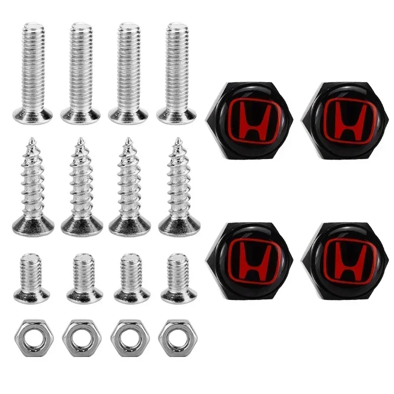 Car License Plate Bolts Frame Screws Caps for Honda Accord Civic Vezel Vision CRV CRZ Stream Crosstour FIT Odyssey City Jade