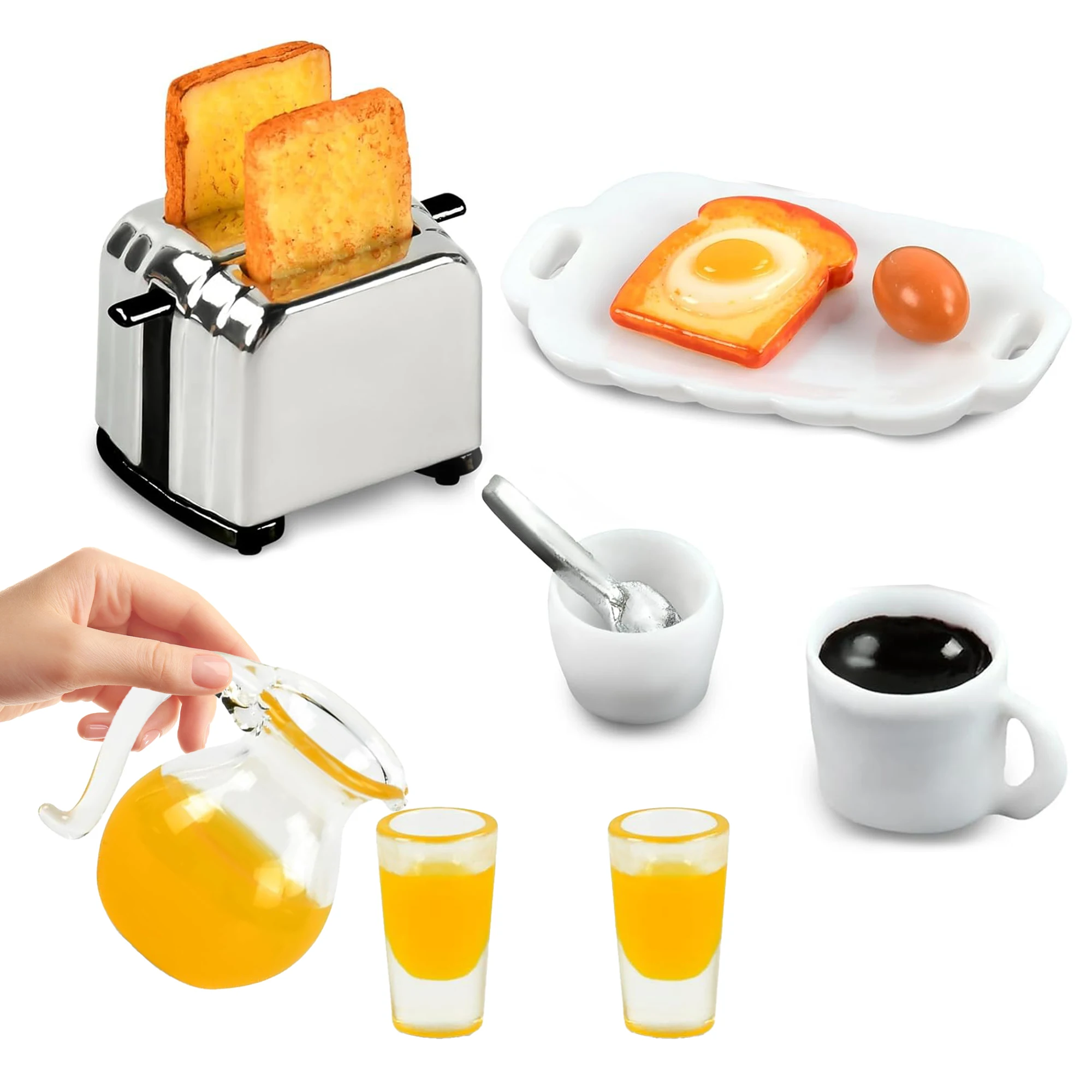 Mini Food Model Premium Resin Doll House Miniature Breakfast Wide Application Doll House Decoration