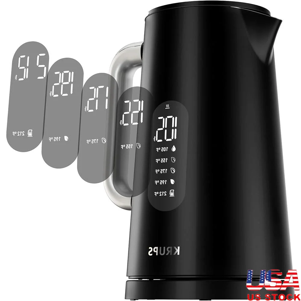 

Smart Temp Electric Kettle Precise Temperature Control Digital Display Cordless Design Double Wall Safe Operation 1.7L Capacity