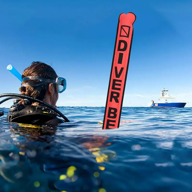 Tube de Signalisation de Plongée Sous-Marine Haute Visibilité 3,77 Pieds, Bancs de Saucisses de Sécurité, Revêtement TPU, Marqueur de Signalisation de Moulage