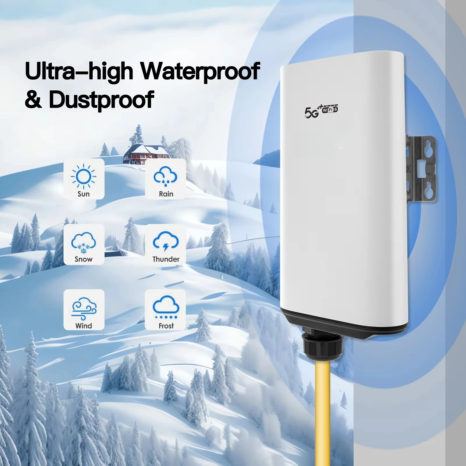 C120 SA NSA WiFi 6 CPE Outdoor WiFi6 X55 System Outdoor 4G 5G Dual Band Router With Sim Card Slot