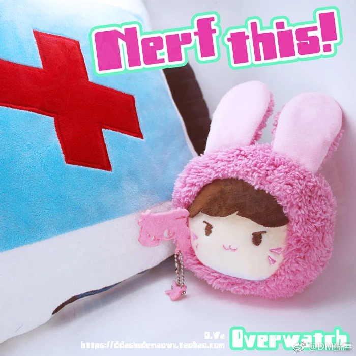 Anime Overwatch DVA 10CM Plush Keychain Pendant Cotton Plushie Kids Christmas Gifts