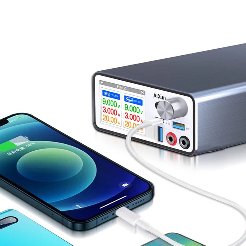 Aixun P2408S 12V 8A Digital Regulated Power Supply Voltage Ammeter Regulator For IPhone 7-13 Series Repair Short Circuit Tester