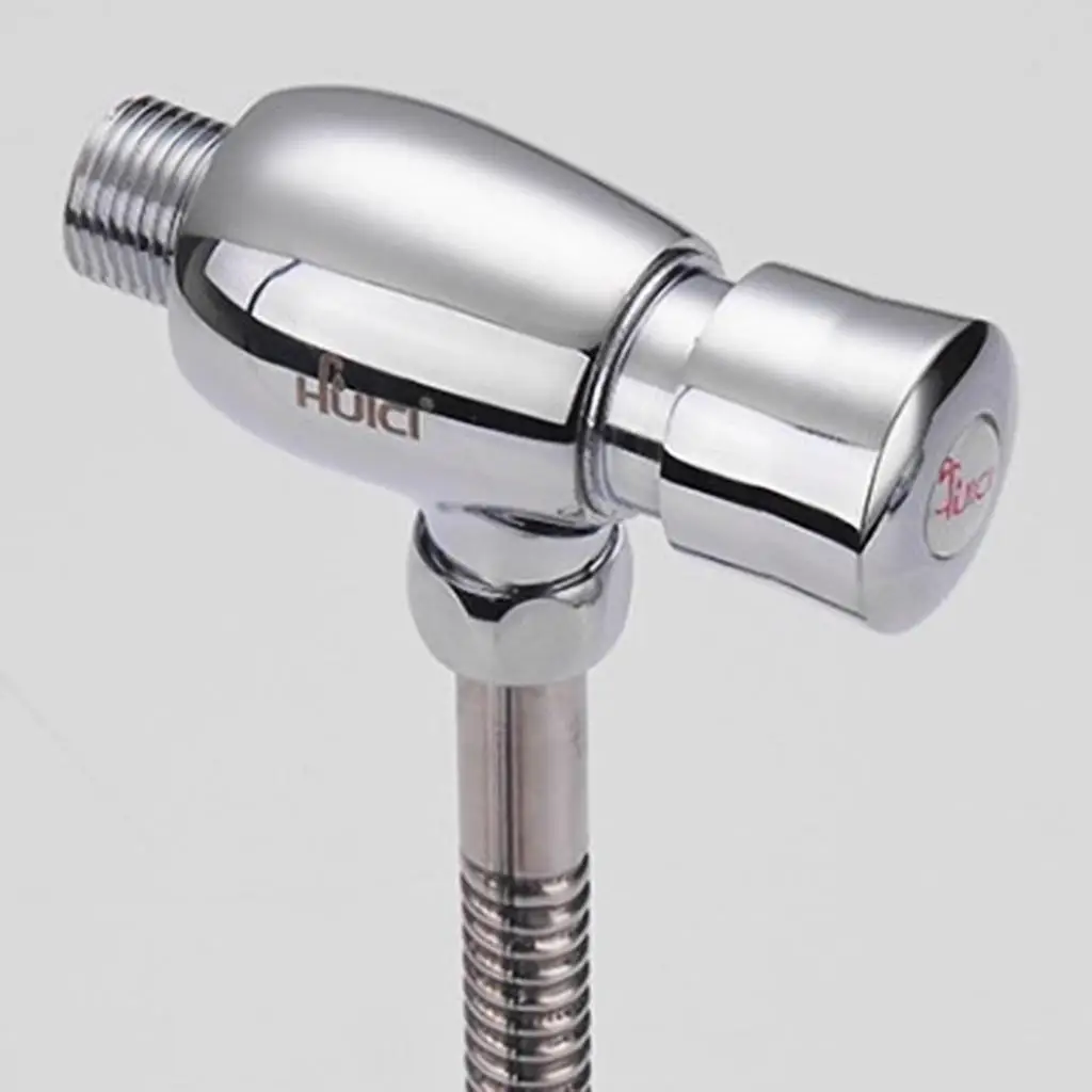 Pit Toilet Button Type Manual Delay Push Copper Flushing Valve Universal Fit for Bathroom Bar Club Use