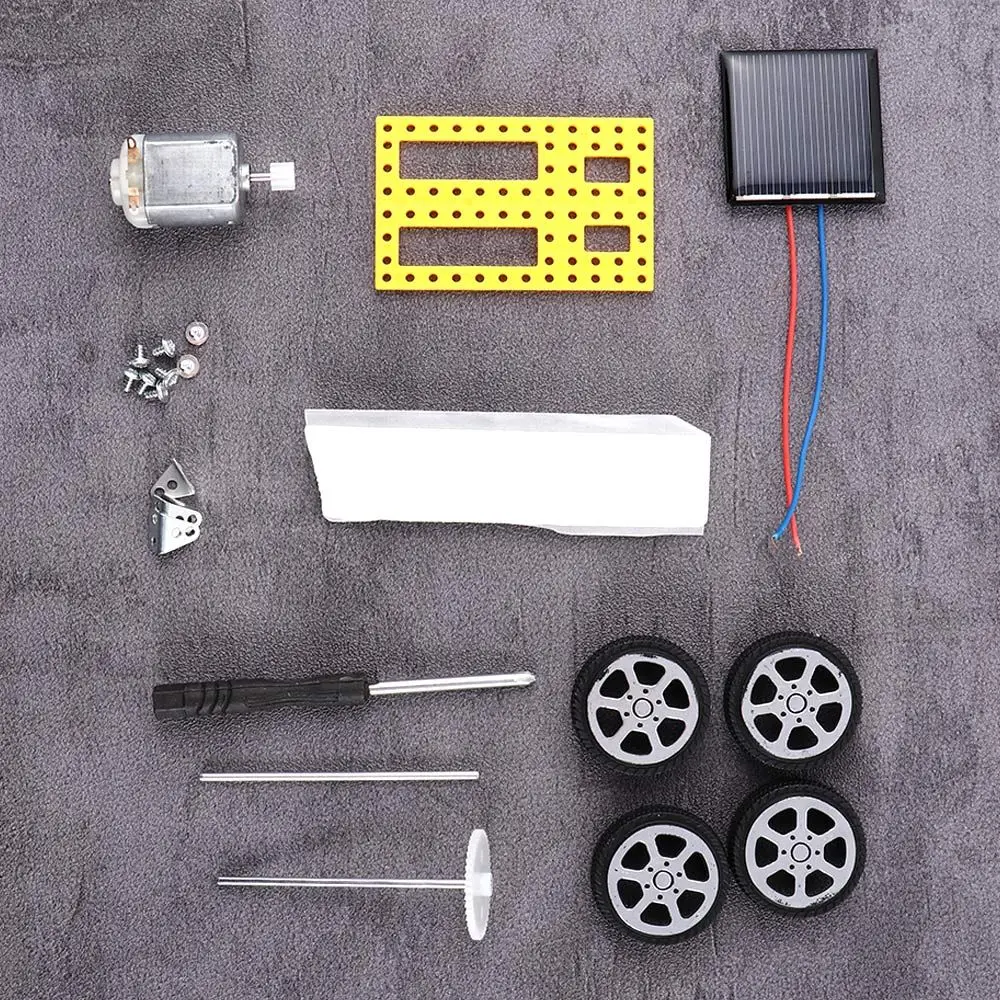 Engraçado educacional crianças energia movido a energia solar diy montado carro robô kit conjunto carro solar