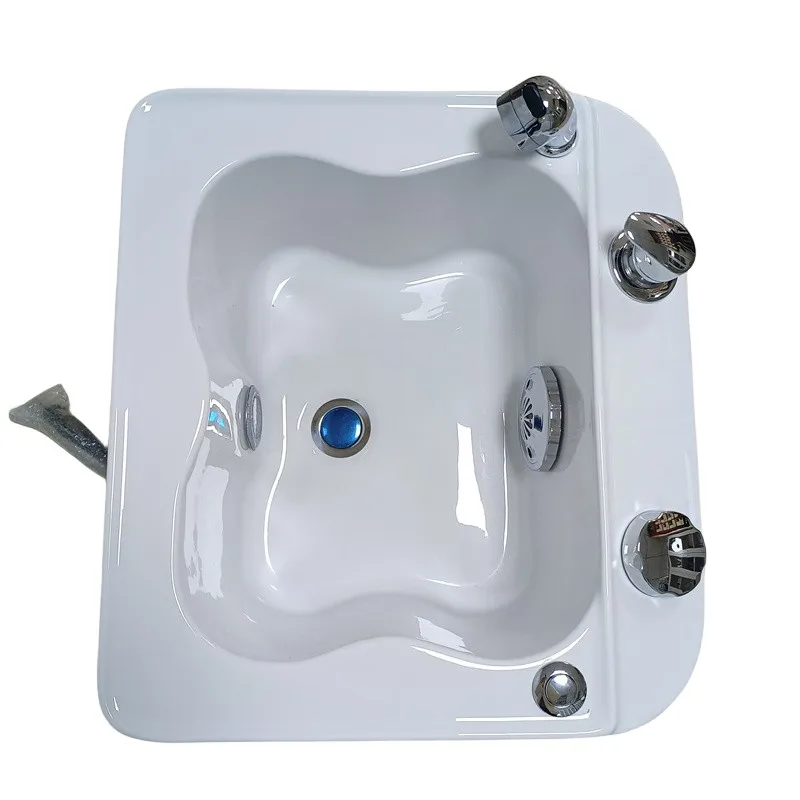 Portable Movable Foot Rest Spa Washing Basin 7-color LED Light Acrylic Pedicure Bowl Sink With Plumbing