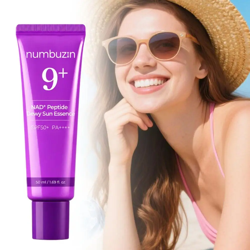 No.9 NAD+ BIO NAD+ Dewy Sun Essence 50ml, SPF50+ PA++++ Glow UV Protection Sunscreen, Plump & Firm, Fast Absorb Sun Essence