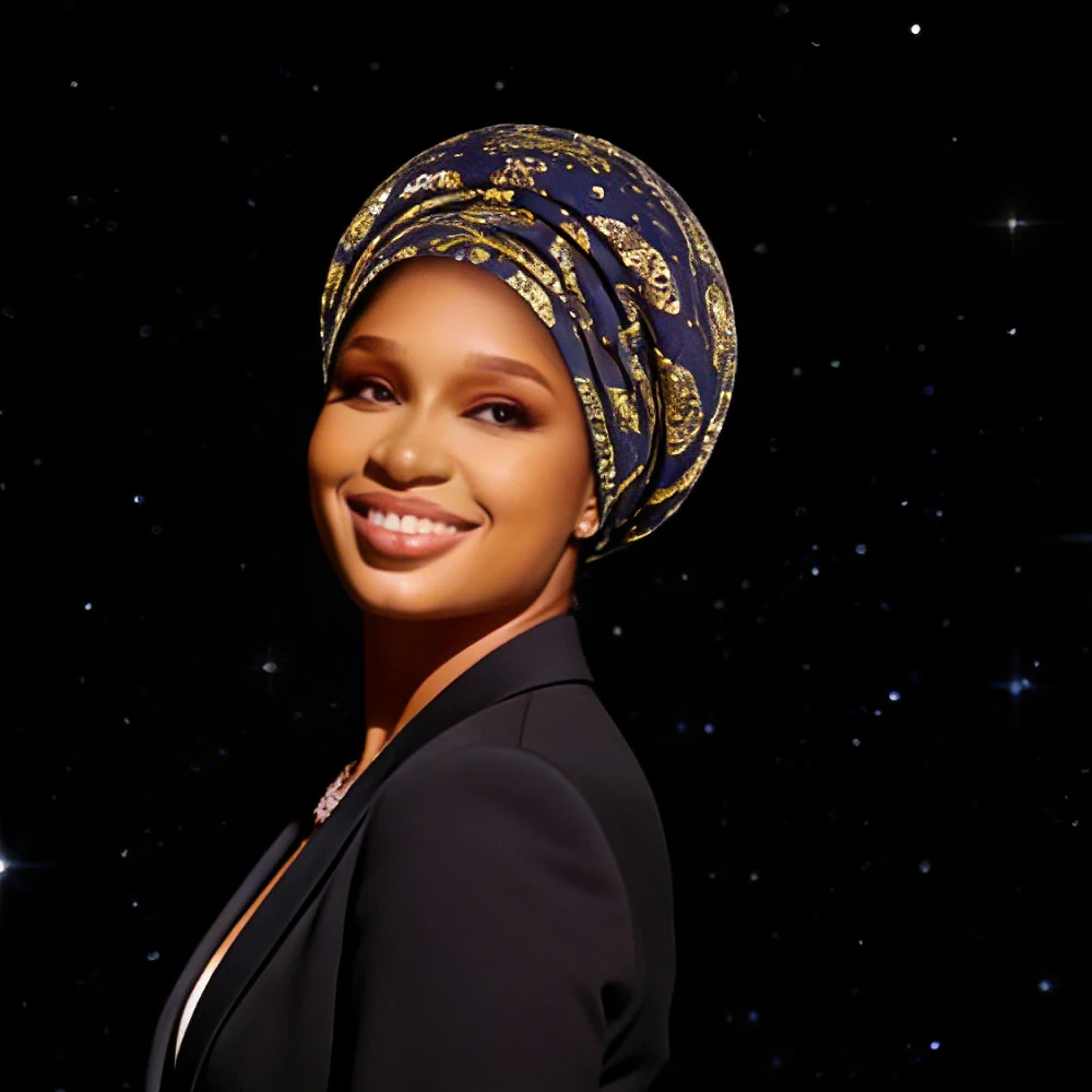 

Блестящая плиссированная женская кепка-тюрбан, элегантный африканский головной убор с авто геле, женские повязки на голову, нигерийский вечерние головной убор, тюрбан, хиджаб, шляпа