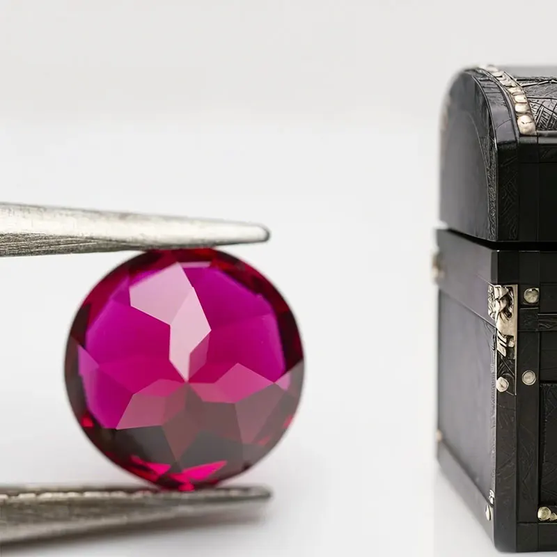 

L-Lab Grown Ruby Round Cut Red Color High Quality Low Cost For Jewelry Setting&Custom Design Selectable AGL Certificate