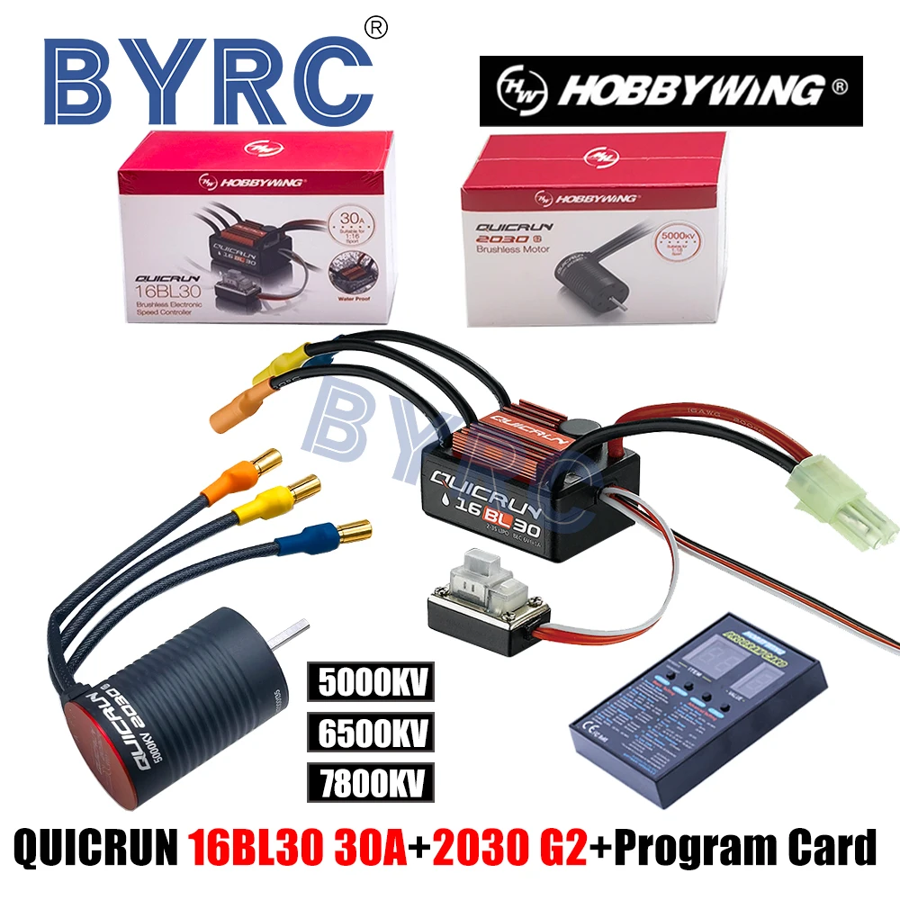 Hobbywing QuicRun16BL30A Brushless ESC With 2030 G2  Brushless Motor With Program Card Combo For  1/18 RC Car Parts