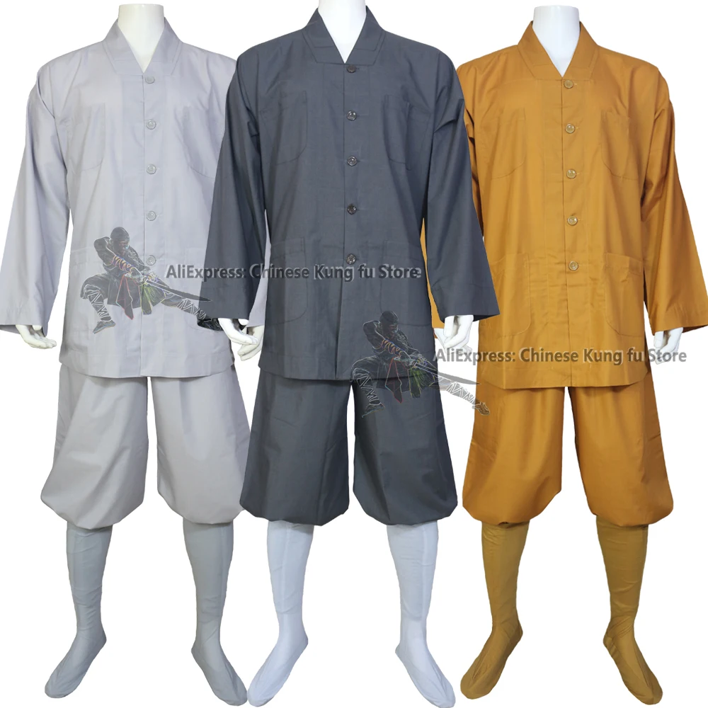 

Cotton Buddhist Robe Shaolin Monk Kung fu Uniform Buddhism Meditation Suit Wushu Tai Chi Martial arts Training Clothes