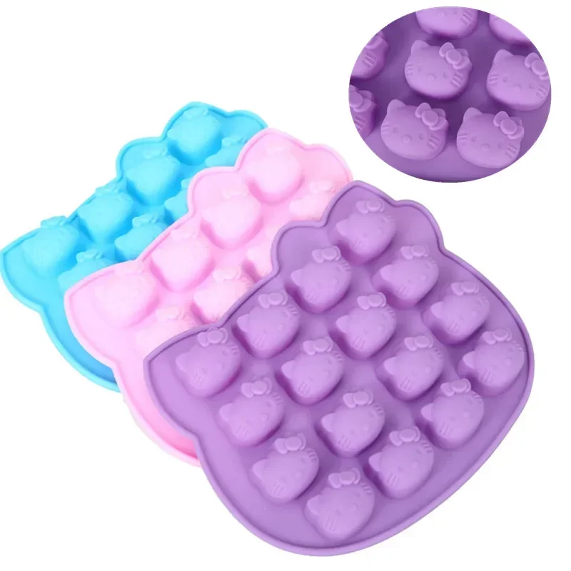 KT Cat Shape Handmade Silicone Fondant Mold Chocolate Candy Gumpaste Mould Cupcake Cake Decorating Tools Polymer Clay Resin Mold