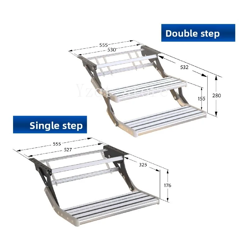 RV folding step single-layer double-layer welcome step manual shrinkage pedal aluminum alloy car electric foot pedal