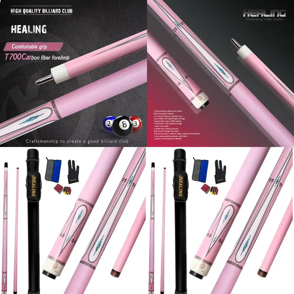 

Two-Piece Carbon Fiber Pool Cue - 12.9mm, 14mm, 12.4mm Shafts, Unisex Snooker & Billiards Stick for Professional Play