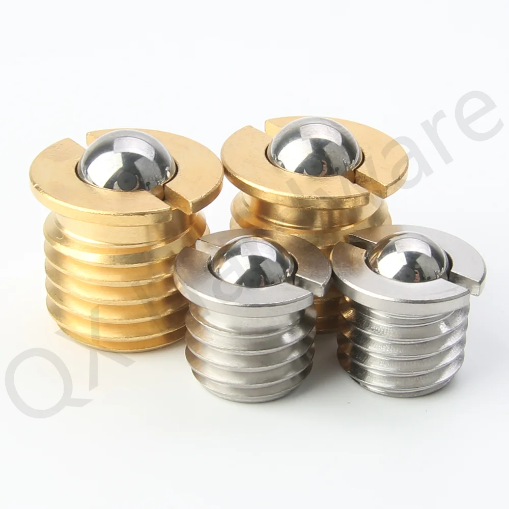 QX413 M5~M16 Factory Outlet Slotted Spring Ball Plunger Brass/Carbon Steel/Stainless Steel Set Bolt With Flange Positioning Ball
