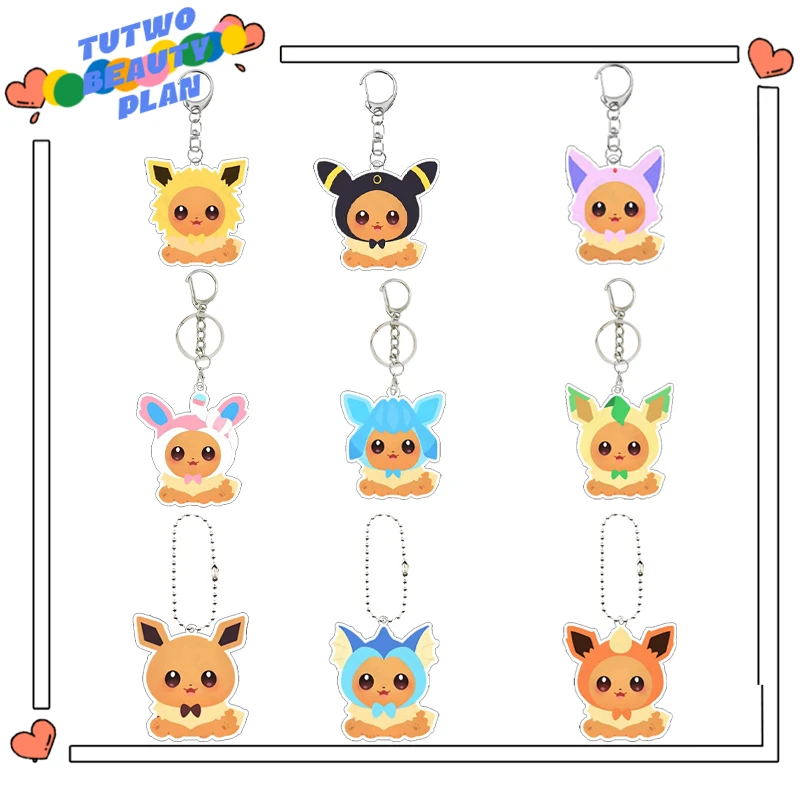 

Creative Anime Acrylic Keychain Cartoon Eevee Umbreon Jolteon Leafeon Sylveon Glaceon Flareon Vaporeon Figure Charm Pendant Gift