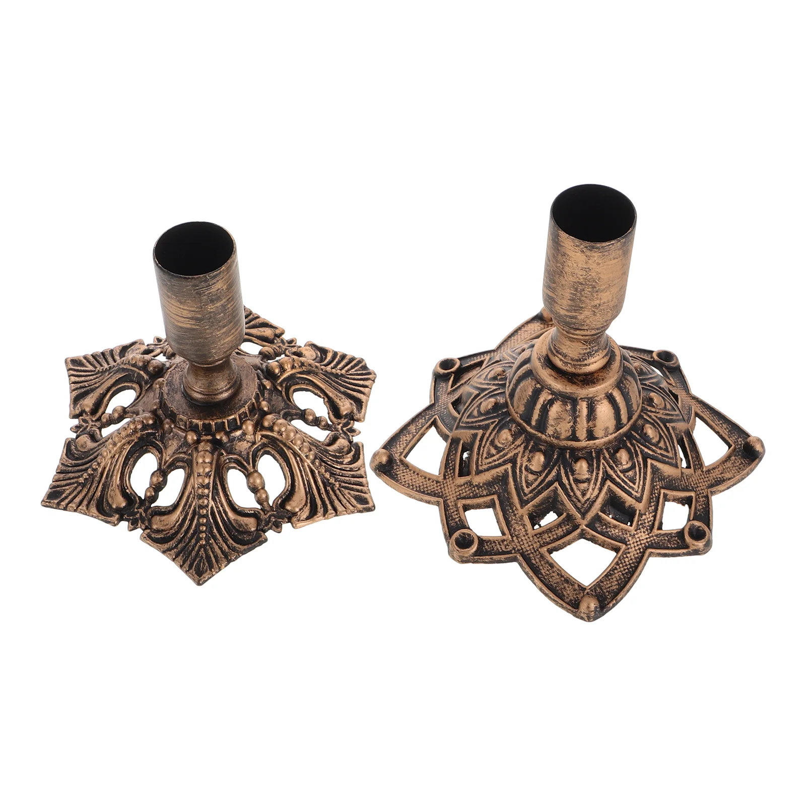 

2 Pcs Vintage Holder Holder Taper Iron Fireplace Mantel Decor Retro Candlestick Home Decor Metal Stand