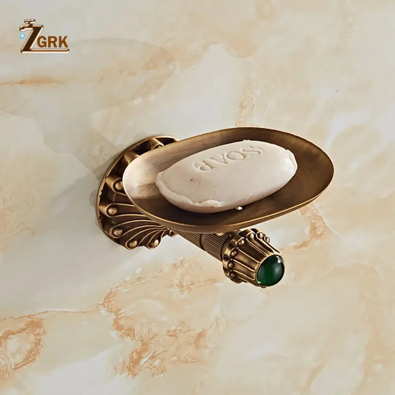 ZGRK Brass Soap Dish Bathroom Accessories Wall Mounted Soap Box High Quality Brass Anodizing Surface Soap Holder