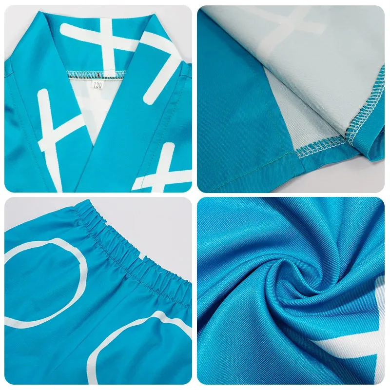 

zizi 2025 Anime Nintama Rantarou Costume Ninjutsu Academy Blue Uniform Ninja Boy Rantaro Karate Cosplay Costumes