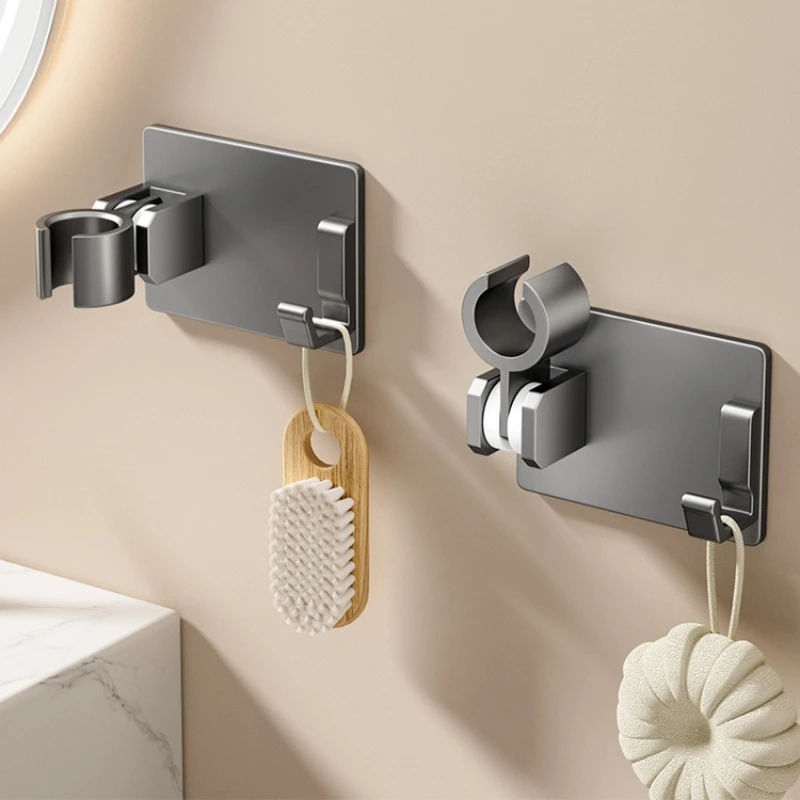 Non-Perforated Nozzle Toilet Shower Bracket with Fixed Base, Versatile Bathroom Accessory for Efficient Cleaning