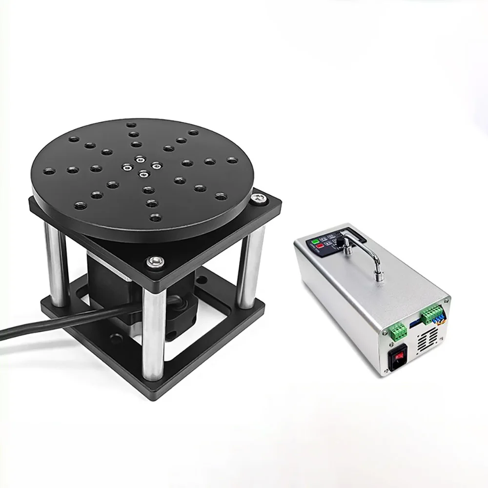 Laser Marking/Engraving Turntable – HYDZT57 Motorized R-Axis High-Precision Mini Electric Rotary Table with Control Box