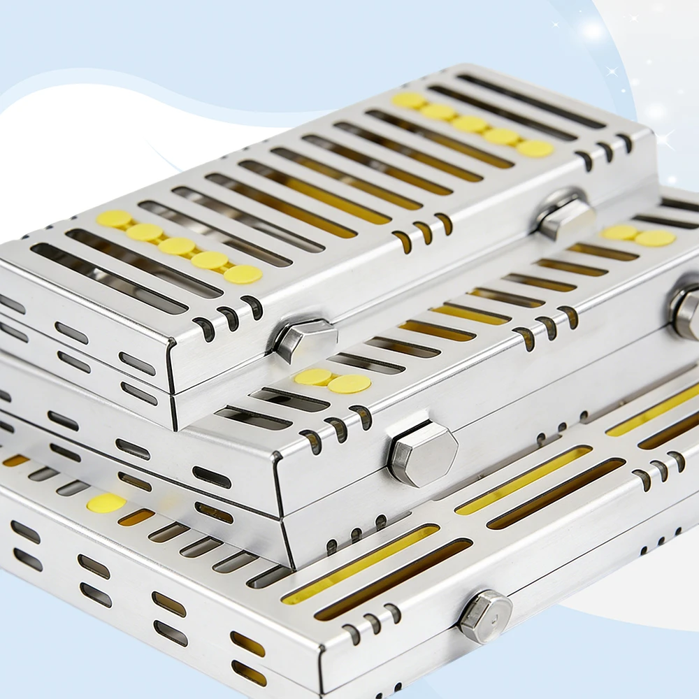 

Autoclavable Dental Sterilization Cassette Tray for Burs Files Instruments Surgical Disinfection Rack Stainless Steel