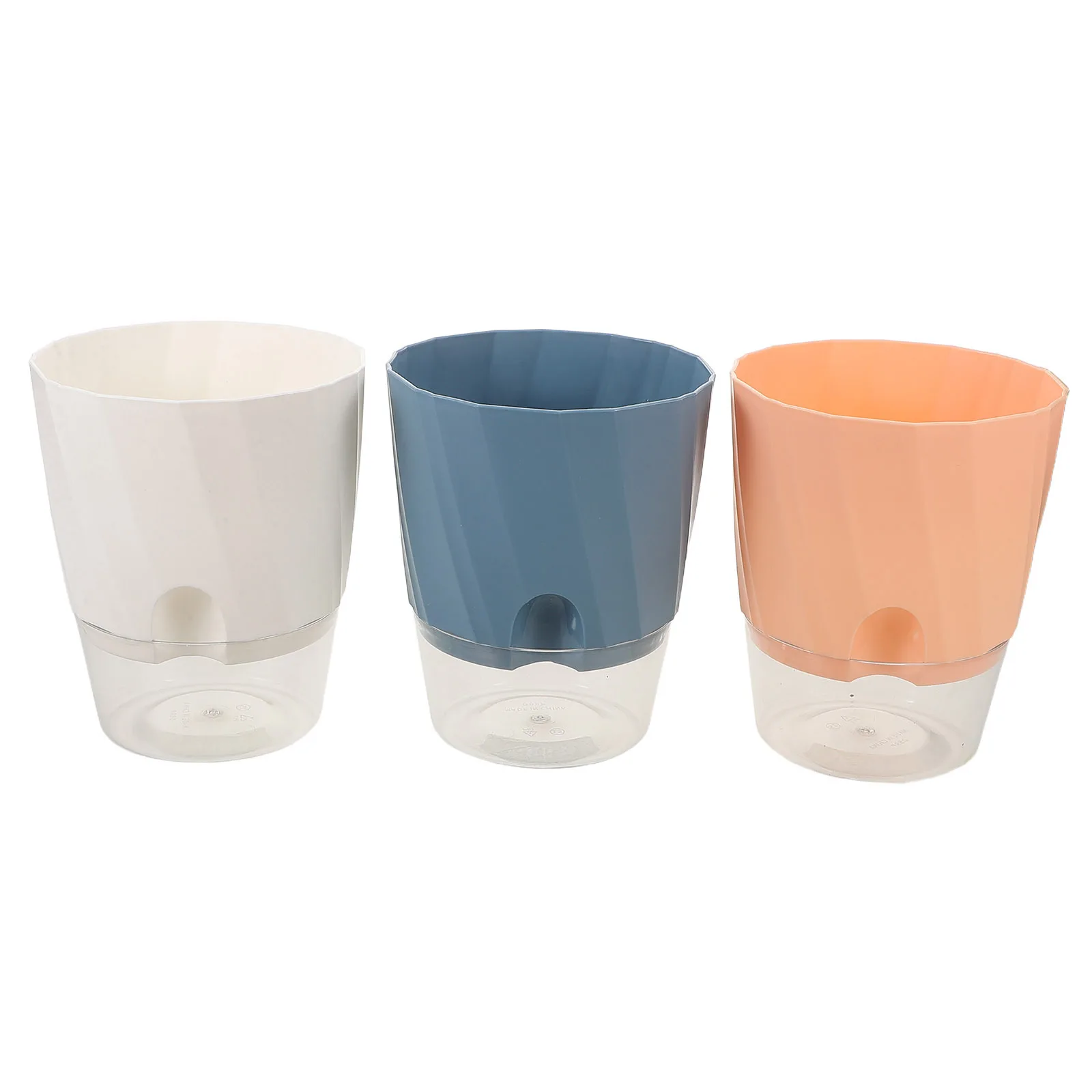 

3Pcs Automatic Water Absorbing Flowerpot Transparent Plastic Self-Watering Planter for Indoor Plants Greenery Decor