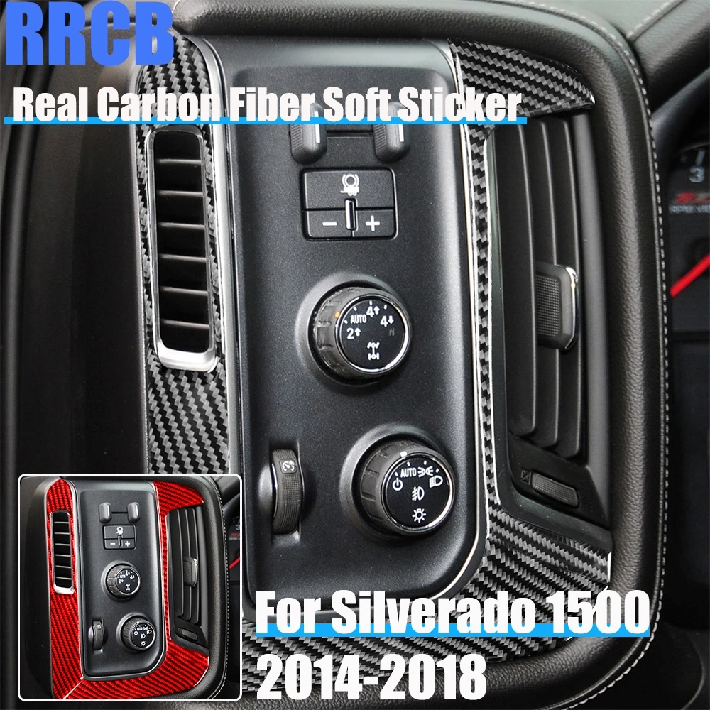 

Автомобильные аксессуары из углеродного волокна, мягкая наклейка на вентиляционное отверстие для Chevrolet Silverado 1500 для GMC Sierra 1500 2014-2018