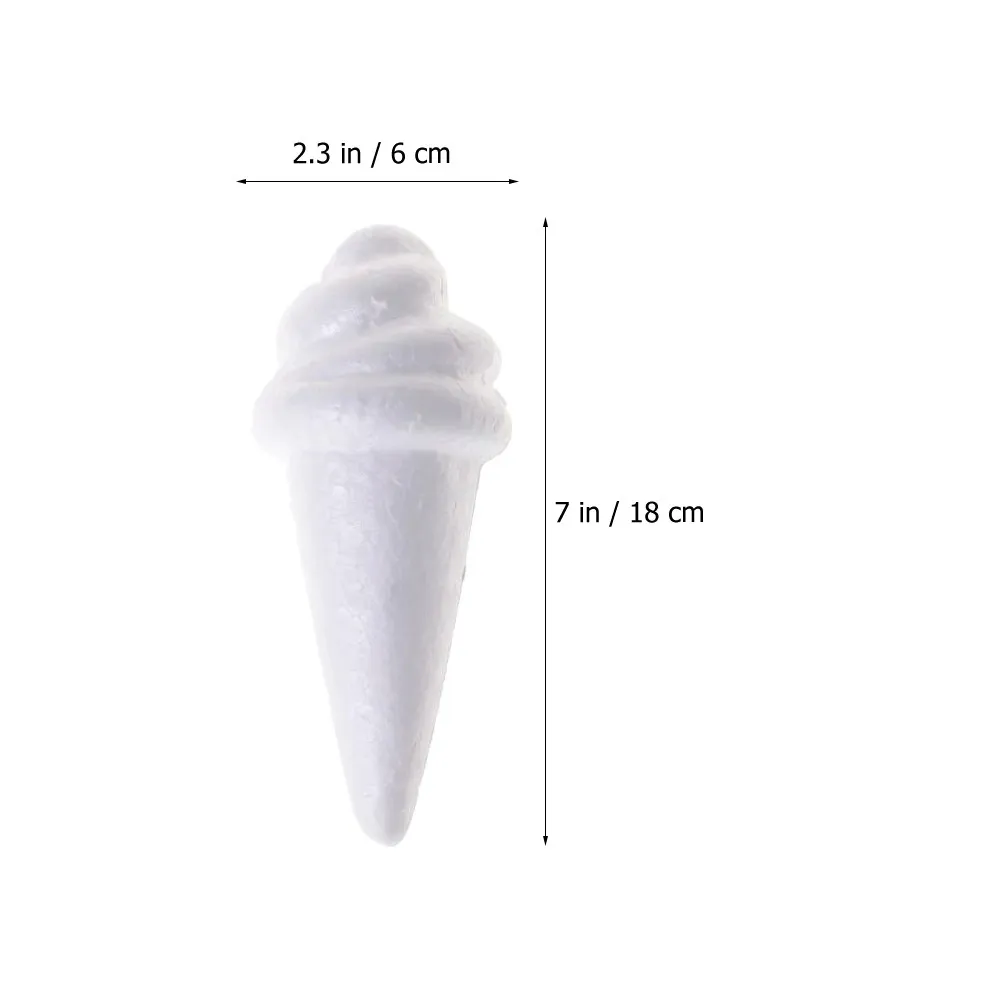 6Pcs White Foam Ice Cream Props Creative DIY Painting Ornaments for Crafts Educational School Project Supplies