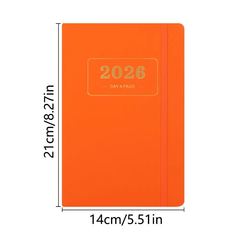 PU Leather A5 Planner Notebook Waterproof 2026.1.1-2026.12.31 2026 Daily Planner Time Management with Bookmark Agenda Notepad