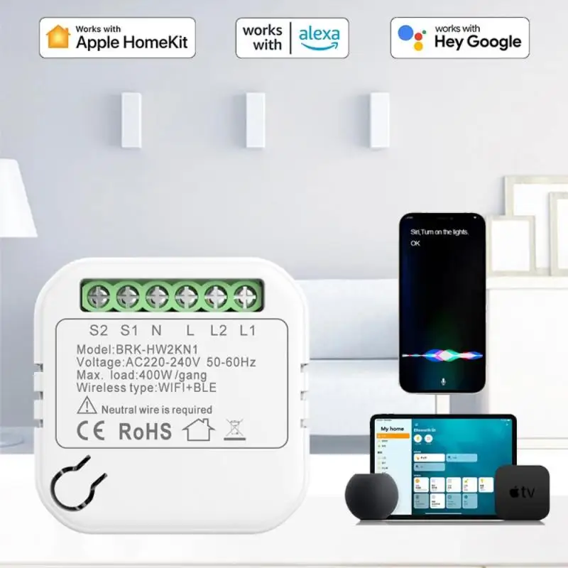 16A Homekit WIFI Smart Switch Mini 2-weg schakelaarmodule Cozylife Smart Breaker Ondersteuning Alexa Google Home Siri