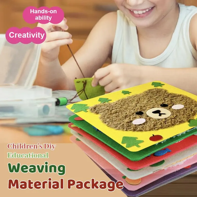 Handmade Wool Embroidery Children's Handmade Plush Sewing Board DIY Sewing Plush Animals Educational Craft Kit