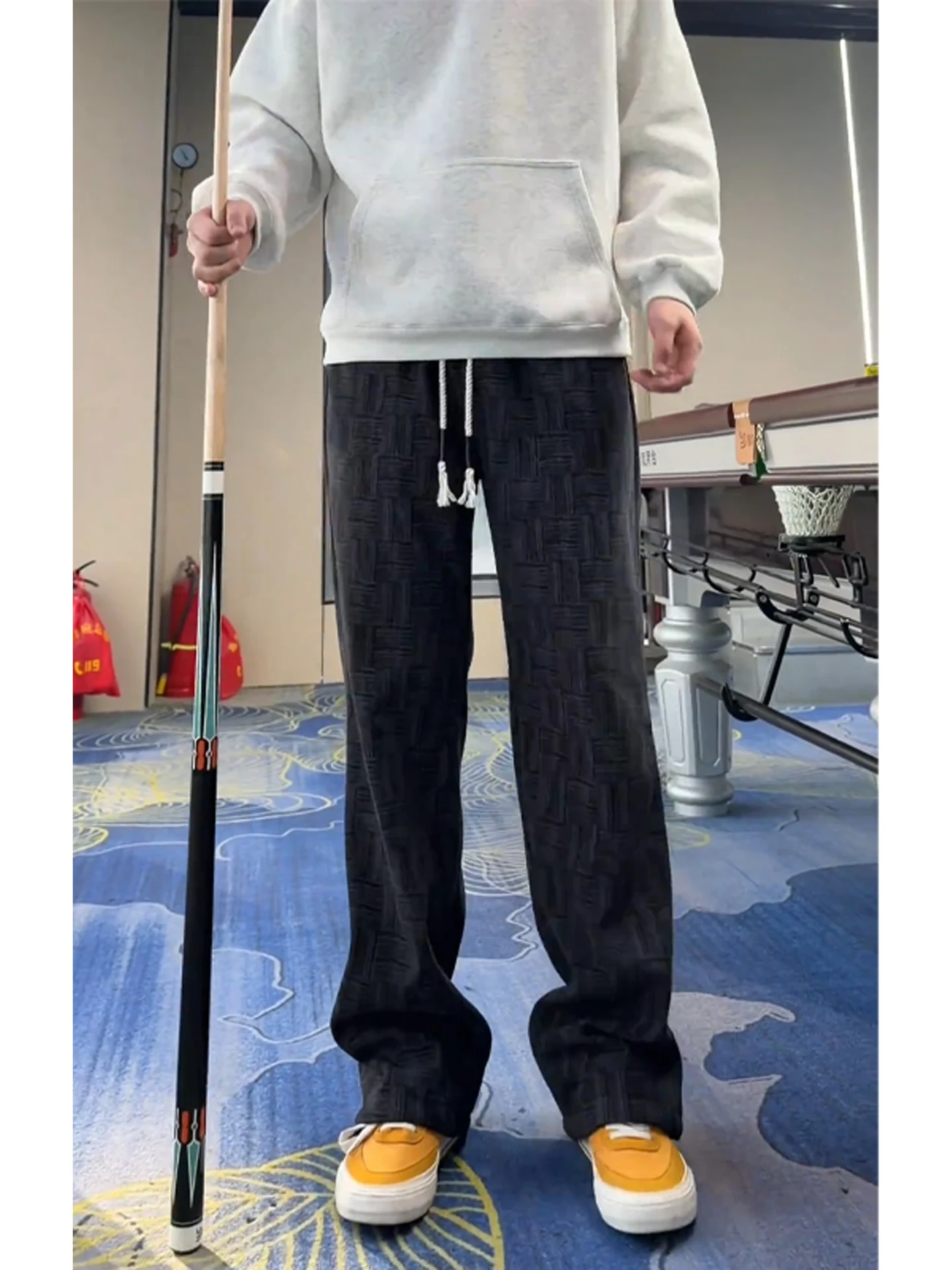 

Мужские брюки с прямыми штанинами Thiened Fce в американском стиле ретро, свободные драпированные повседневные зимние брюки Spor