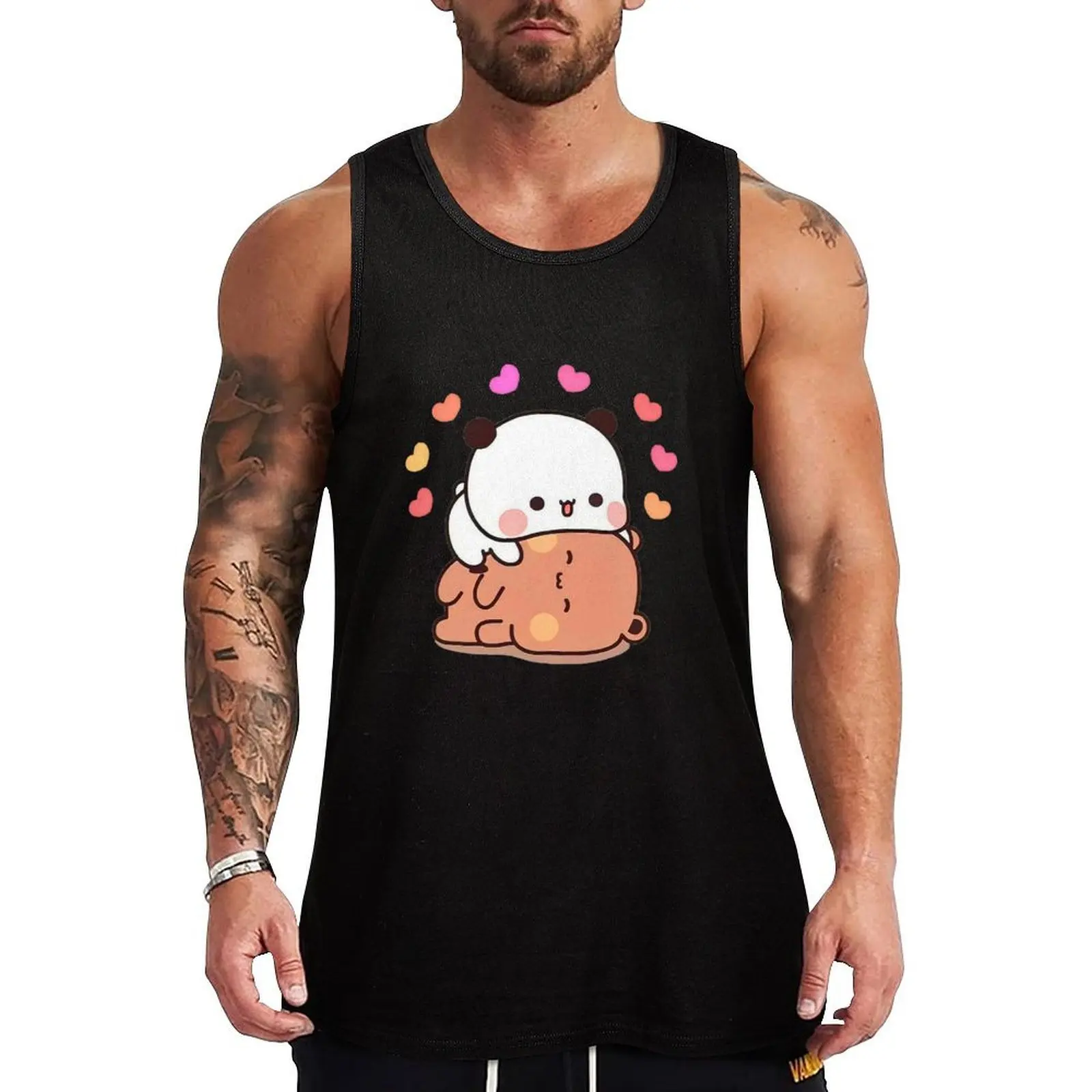 

PANDA BEAR, bubu dudu Cuddling Tank Top t-shirt for man sleeveless tshirts for men summer clothes for men