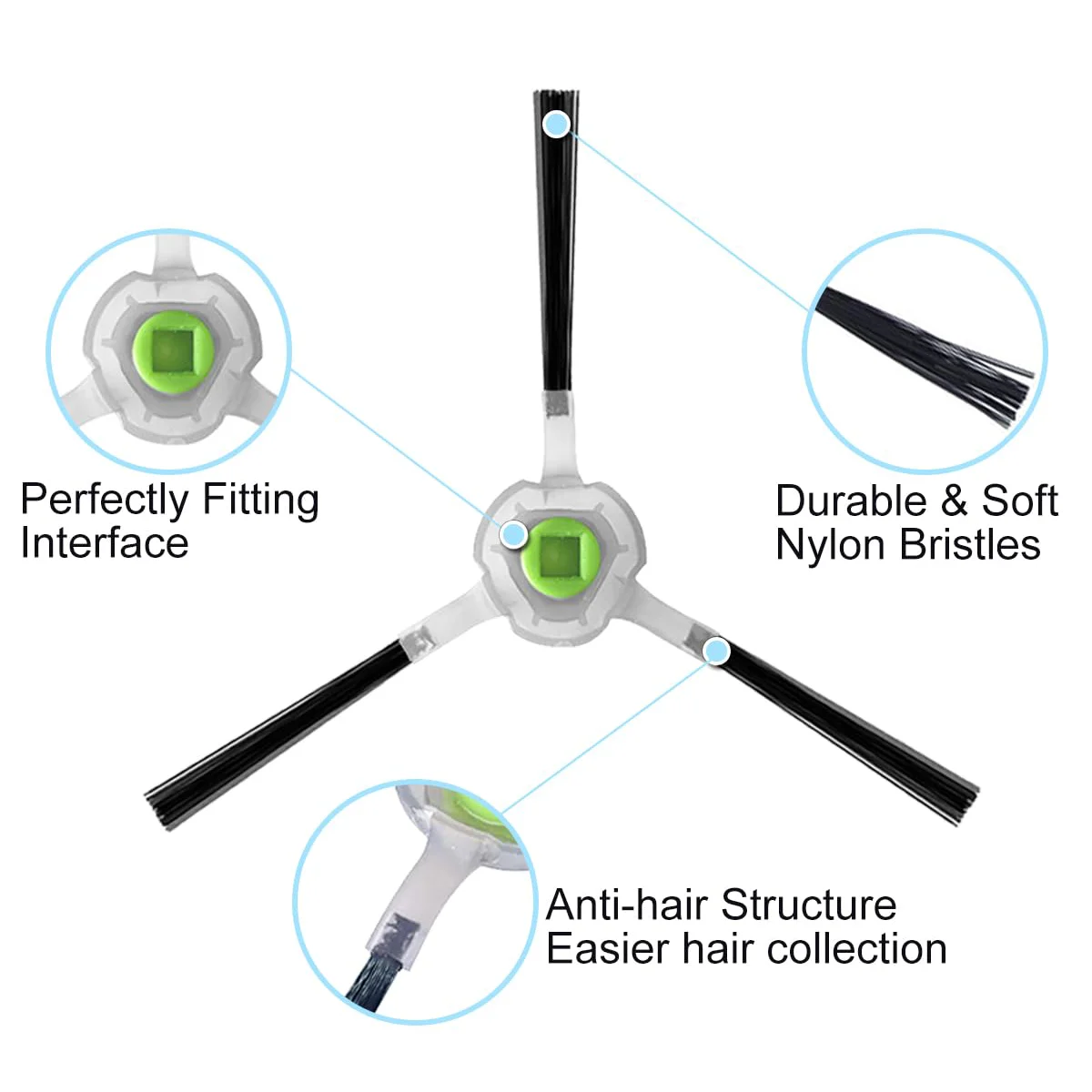 Sikat samping untuk Lefant M210 / M210S / M210B / M210P / M213 / OKP Life K2 / K3 / K4 / K5 / MOOSOO MT501 komponen vakum Robot